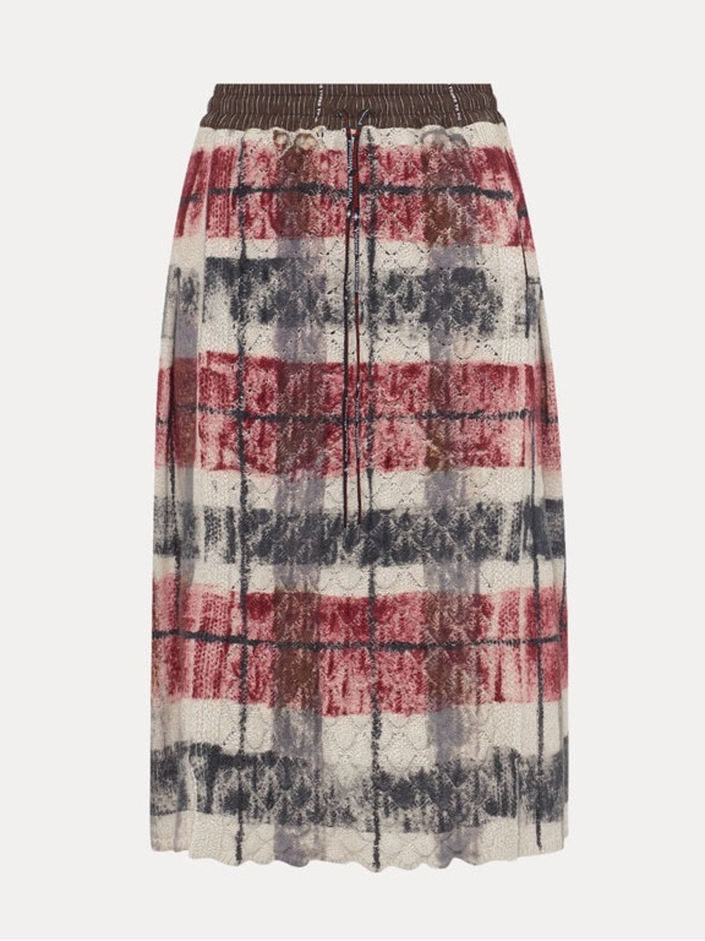 Vivienne Westwood Dual Tartan Midi Skirt Kilt S/M AW25 Runway Wool Knit Italy